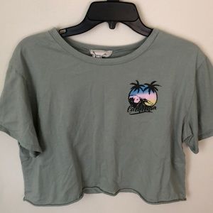green crop top